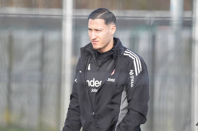 Younes Ebnoutalib Eintracht Frankfurt during build-up training Frankfurt 18 02 2026 Eintracht Frankfurt training, Deutsche Bank Park,