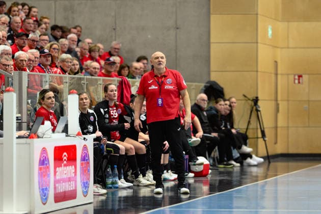 Herbert Mueller Thueringer HC, Coach GER, Thueringer HC vs Borussia Dortmund , Handball, Alsco Handball Bundesliga Women, Matchday 18, Season 2025 2026, 18 02 2026 GER, Thueringer HC vs Borussia Dortmund , Handball, Alsco Handball Bundesliga Women, Matchday 18, Season 2025 2026, 18 02 2026 Bad Langensalza Copyright: xEibner-Pressefoto MartinxHerbstx EP_MHT