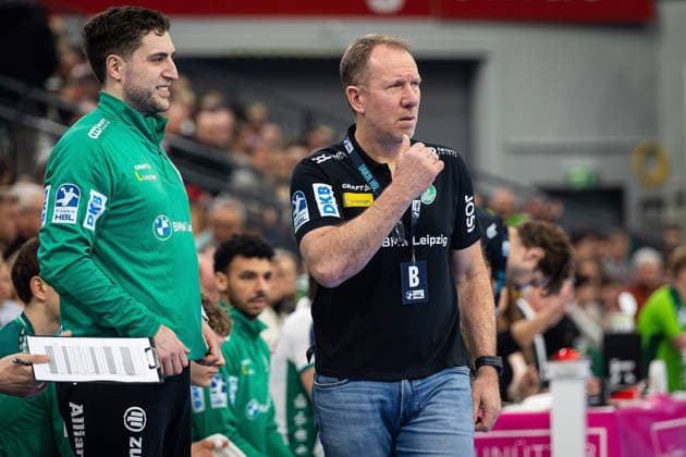 20 02 2026, xovx, Handball Daikin Handball Bundesliga, HSG Wetzlar SC DHfK Leipzig Coach Frank Carstens SC DHfK Leipzig Wetzlar Buderus Arena Hessen Germany EN