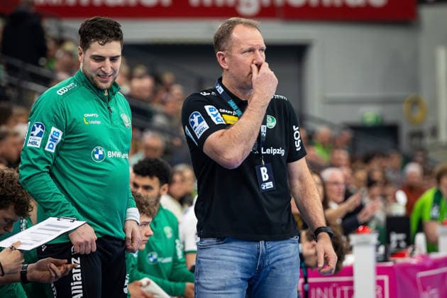 20 02 2026, xovx, Handball Daikin Handball Bundesliga, HSG Wetzlar SC DHfK Leipzig Coach Frank Carstens SC DHfK Leipzig Wetzlar Buderus Arena Hessen Germany EN