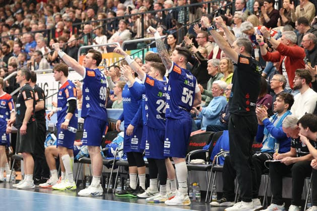 Freude freuen Jubel Jubel, Torjubel, jubelt über das Tor, celebrate the goal, celebration Balingen HBW Balingen Weilstetten VFL Luebeck Schwartau, Handball 2 Bundesliga, Matchday 20, Season 2025 2026, 20 02 26 HBW Balingen Weilstetten VFL Luebeck Schwartau, Handball 2 Bundesliga, Matchday 20, Season 2025 2026, 20 02 26 Balingen Copyright: xEibner-Pressefoto KirstenxThiemannx