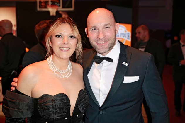 Deborah Dobbratz and Ronald Rauhe at the 55 Ball des Sports 2026 of the Stiftung Deutsche Sporthilfe in the Festhalle Frankfurt am Main, 21 02 2026 Foto:xR.xSchmiegeltx xFuturexImagex sportball_6427