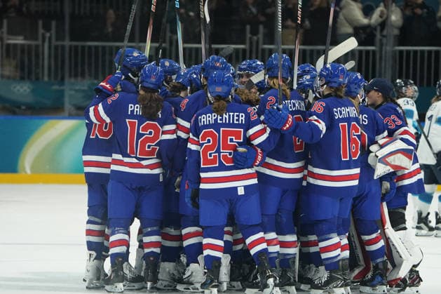 Milano Cortina, 2026 , Winter Olympic Games, Winter Olympic Games 2026 , Ice Hockey Women, Women s Preliminary Round ,USA vs Finland Milano, Ice Hockey Arena Rho USA team Photocopyright Gladys Chai von der Laage