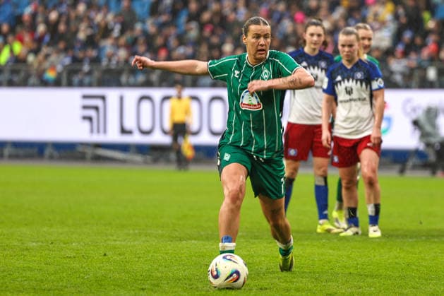 Germany Soccer, Google Pixel Womens Bundesliga 2025 26, 19 Matchday SV Werder Bremen vs Hamburger SV Volksparkstadion Hamburg Larissa Mühlhaus SV Werder Bremen, 7 Facial expression, facial expression, emotion Copyright: xSümeyyexAkcöltekinx