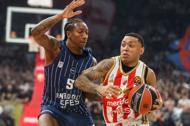 Crvena Zvezda v Anadolu Efes - Euroleague BELGRADE, SERBIA - FEBRUARY 25: Players in action during Euroleague basketball match between Crvena Zvezda and Anadolu Efes in Belgrade, Serbia on February 25, 2026. Filip Stevanovic Anadolu Belgrade Serbia. Editorial use only. Please get in touch for any other usage. Copyright: x2026xAnadoluxFilipxStevanovicx
