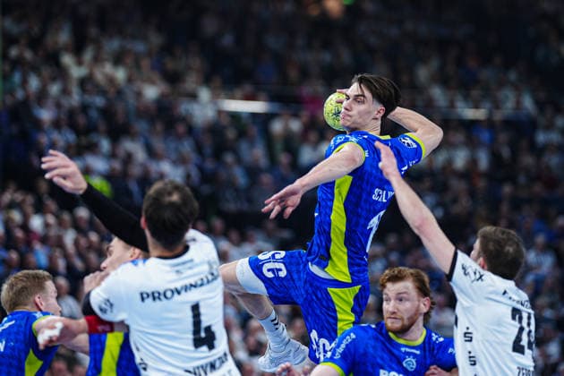 Throw Goal Miro Schluroff VfL Gummersbach, 15 GER, THW Kiel vs VfL Gummersbach, Handball, 1 Bundesliga, Matchday 23, Season 2025 2026, 28 02 2026 GER, THW Kiel vs VfL Gummersbach, Handball, 1 Bundesliga, Matchday 23, Season 2025 2026, 28 02 2026 Kiel Copyright: xEibner-Pressefoto MarcelxvonxFehrnx EP_MFN