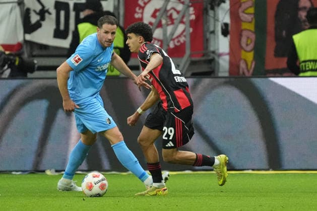 Ayoube Amaimouni Echghouyab Eintracht Frankfurt vs Christian Günter SC Freiburg, 30 Frankfurt 01 03 2026 Eintracht Frankfurt vs SC Freiburg, Deutsche Bank Park, 24 Matchday Bundesliga