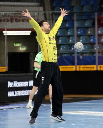 01 03 2026, Germany, Bietigheim Handball SG BBM Bietigheim vs HSG Nordhorn Lingen, Martin Tomovski BBM