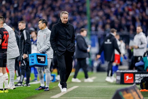 Hamburg, March 4, 2026 Football, 1 Bundesliga 2025 26, Hamburger SV Bayer 04 Leverkusen Kasper Hjulmand Bayer 04 Leverkusen, Coach DFL REGULATIONS PROHIBIT ANY USE OF PHOTOGRAPHS AS IMAGE SEQUENCES AND OR QUASI VIDEO