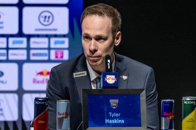 Tyler Haskins Head Coach, Grizzlys Wolfsburg at the post-match press conference Portrait Portrait GER, EHC Red Bull Muenchen vs Grizzlys Wolfsburg, Ice Hockey, DEL, Matchday 49, Season 2025 2026, 06 03 2026 GER, EHC Red Bull Muenchen vs Grizzlys Wolfsburg, Ice Hockey, DEL, Matchday 49, Season 2025 2026, 06 03 2026 Muenchen Copyright: xEibner-Pressefoto FranzxFeinerx EP_HFR