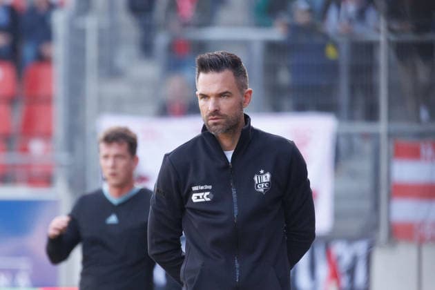 Coach Benjamin Duda CFC , Hallescher FC vs Chemnitzer FC, Soccer, Regionalliga Nordost, 25 Matchday, Season 2025 26, 07 03 2026 Halle Leuna Chemie Stadion ST Germany