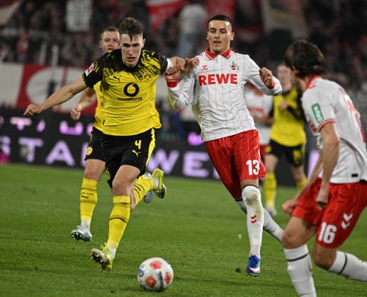 07 03 2026, xophax, Soccer 1 Bundesliga, 1 FC Koeln Borussia Dortmund Nico Schlotterbeck Bor Dortmund , left and Said El Mala , right 1 FC Köln DFL DFB REGULATIONS PROHIBIT ANY USE OF PHOTOGRAPHS as IMAGE SEQUENCES and or QUASI VIDEO Koeln