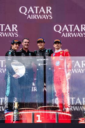 Podium of the race during the Race of Formula 1 Qatar Airways Australian Grand Prix 2026 at Albert Park Circuit in Melbourne, Australia. Round 1 of the 2026 FIA Formula One World Championship, WM, Weltmeisterschaft held March 6-8, 2026. The Albert Park street circuit hosts the season opener for the 40th time in its F1 history.  Copyright: xAlessioxDexMarcox xAvens-images.com AvensImages IPAxSportx xipa-agency.netx xx IPA_72570501 IPA_Agency_IPA72570501