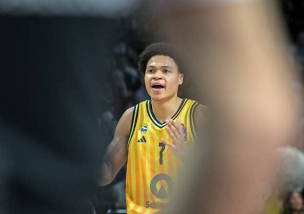 08 03 2026, xlakx, Basketball easyCredit BBL Bundesliga, Alba Berlin Fitness First Würzburg Baskets v l Jack Kayil Alba Berlin Berlin Daniel Lakomski