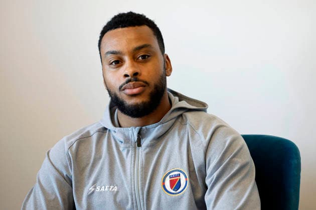 Weißenthurm, Germany, 10 03 2026 FC Cosmos Koblenz Interview with goalkeeper Josue DUVERGER FC Cosmos Koblenz in the offices of FC Cosmos Koblenz in Weißenthurm The goalkeeper of the Oberliga club is also the goalkeeper of the Haiti national football team and will represent his country at the FIFA World Cup in the USA