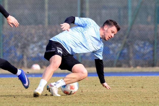DEU, DFL, 2 FBL Hertha BSC, Training, 11 03 2026, Sportforum, Berlin, DEU, DFL, 2 FBL Hertha BSC, Training, im Bild Diego Demme Hertha BSC Berlin 6 DFL regulations prohibit any use of Photographs as image sequences and or quasi video nordphotoxGmbHx xEngler nph00076