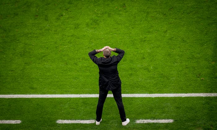 Leverkusen, Germany 14th Mar 2026 Coach Kasper Hjulmand Leverkusen Bayer Leverkusen FC Bayern Munich 14 03 2026