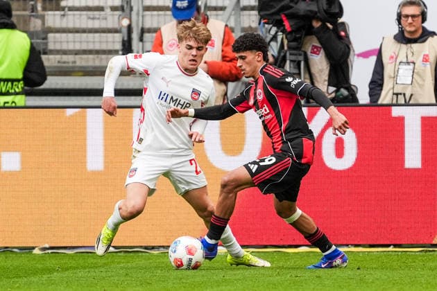 Ayoube Amaimouni Echghouyab Eintracht Frankfurt vs Hennes Behrens 1 FC Heidenheim Frankfurt 14 03 2026 Eintracht Frankfurt vs 1 FC Heidenheim, Deutsche Bank Park, Matchday 26 Bundesliga