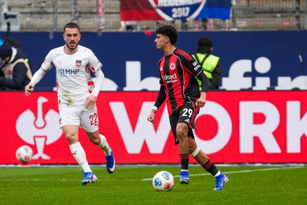 Ayoube Amaimouni Echghouyab Eintracht Frankfurt vs Arijon Ibrahimovic 1 FC Heidenheim Frankfurt 14 03 2026 Eintracht Frankfurt vs 1 FC Heidenheim, Deutsche Bank Park, Matchday 26 Bundesliga