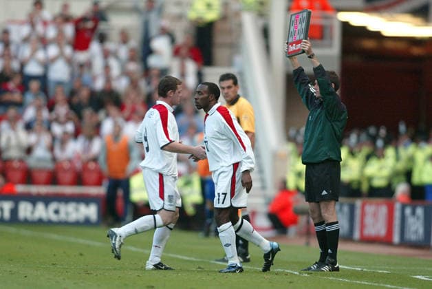 England V Slovakia, UEFA European Championships Qualifying Match Wayne Rooney of England Substituted For Darius Vassell of England during the UEFA European Championships Qualifying Match match between England and Slovakia at Riverside Stadium on June 11, 2003 in Middlesbrough, England. Middlesbrough Riverside Stadium England United Kingdom Copyright: xAllstarxPicturexLibraryxLtdx