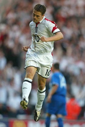 England V Slovakia, UEFA European Championships Qualifying Match Michael Owen of England celebrates during the UEFA European Championships Qualifying Match match between England and Slovakia at Riverside Stadium on June 11, 2003 in Middlesbrough, England. Middlesbrough Riverside Stadium England United Kingdom Copyright: xAllstarxPicturexLibraryxLtdx