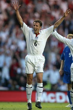 England V Slovakia, UEFA European Championships Qualifying Match Gareth Southgate of England celebrates during the UEFA European Championships Qualifying Match match between England and Slovakia at Riverside Stadium on June 11, 2003 in Middlesbrough, England. Middlesbrough Riverside Stadium England United Kingdom Copyright: xAllstarxPicturexLibraryxLtdx