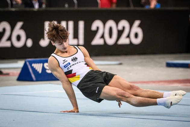 Timo Eder 427, GER Floor exercise 41 EnBW DTB Pokal, 19 03 2026, Stuttgart Porsche Arena , GER 41 EnBW DTB Pokal, 19 03 2026, Stuttgart Porsche Arena , GER Stuttgart Copyright: xSandyxDinkelackerx EP_SDR