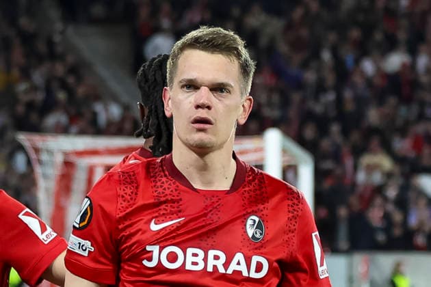 Matthias Ginter SC Freiburg, 28 , Germany, Football, UEFA Europa League, Round of 16, 2025 2026, SC Freiburg vs KRC Genk, 19 03 2026, Freiburg im Breisgau Europa Park Stadium Germany Copyright: xGrantxHubbsx