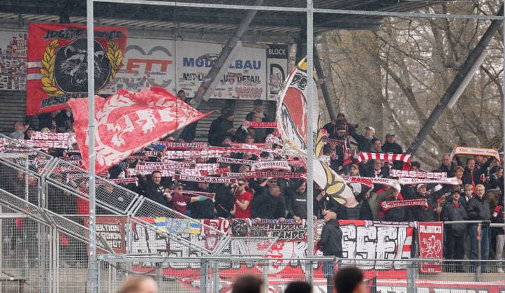21 03 2026, Germany, Stuttgart, Soccer Regionalliga Südwest, SV Stuttgarter Kickers vs KSV Hessen Kassel, KSV Fans, Spectator, Fan