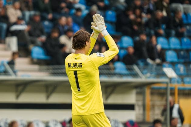 Germany Soccer 3 Liga 2025 2026 , Matchday 30 SV Waldhof Mannheim vs FC Erzgebirge Aue Carl Benz Stadion Mannheim Thijmen Nijhuis SV Waldhof Mannheim, 1 gesture, gesture, release Copyright: xBennetxLongx
