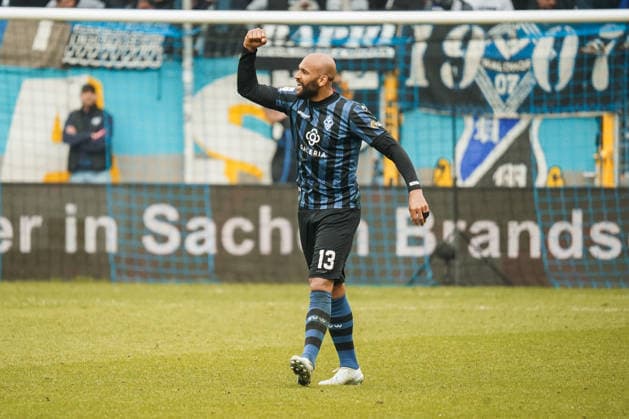 Germany Soccer 3 Liga 2025 2026 , Matchday 30 SV Waldhof Mannheim vs FC Erzgebirge Aue Carl Benz Stadion Mannheim Terrence Boyd SV Waldhof Mannheim, 13 Goal celebration, cheering, goal, emotions, gesture, gestures Copyright: xBennetxLongx