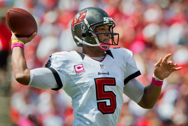 Oct. 14, 2012 - Tampa, FL, USA - Tampa Bay Buccaneers quarterback Josh Freeman (5) passes against the Kansas City Chiefs at Raymond James Stadium in Tampa, Florida, Sunday, October 14, 2012. The Buccaneers defeated the Chiefs, 38-10. Copyright: xDavidxEulittx