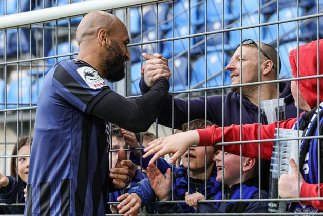 21 03 2026, xhettx, Fussball 3 Liga, SV Waldhof Mannheim Erzgebirge Aue v l Boyd Terrence SV Waldhof Mannheim, 13 with the fans DFL DFB REGULATIONS PROHIBIT ANY USE OF PHOTOGRAPHS as IMAGE SEQUENCES and or QUASI VIDEO