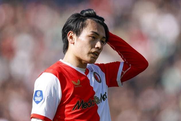ROTTERDAM - Ayase Ueda of Feyenoord during the Dutch Eredivisie match between Feyenoord and AFC Ajax at Feyenoord stadium De Kuip on March 22, 2026 in Rotterdam, the Netherlands. MAURICE VAN STEEN ANP Eredivisie 2025-2026 xVIxANPxSportx xMauricexvanxSteenxIVx 554076823 originalFilename: 554076823