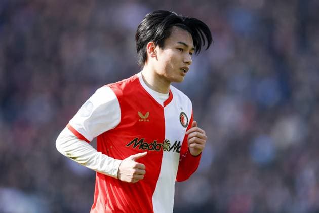 ROTTERDAM - Ayase Ueda of Feyenoord during the Dutch Eredivisie match between Feyenoord and AFC Ajax at Feyenoord stadium De Kuip on March 22, 2026 in Rotterdam, the Netherlands. MAURICE VAN STEEN ANP Eredivisie 2025-2026 xVIxANPxSportx xMauricexvanxSteenxIVx 554076957 originalFilename: 554076957