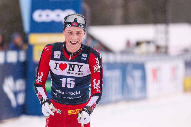 260322 Einar Hedegart of Norway competes in men s 20 km mass start during the FIS Cross Country World Cup on March 22, 2026 in Lake Placid Photo Dustin Satloff BILDBYRAN kod XY XY0106 skidor cross country skiing langrenn världscupen fis cross country world cup sverige fis cross country world cup bbeng masstart norge  Copyright: DUSTINxSATLOFF BB260322ZK066