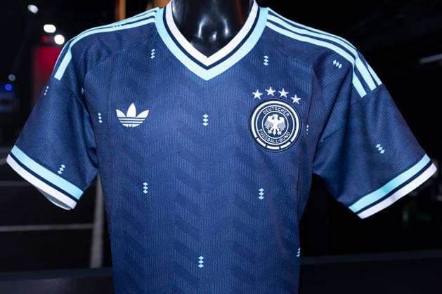 22 03 2024, Cologne, The new away jersey of the German national team of the DFB supplier Adidas in dark blue which will be used as the World Cup away jersey North Rhine-Westphalia Germany