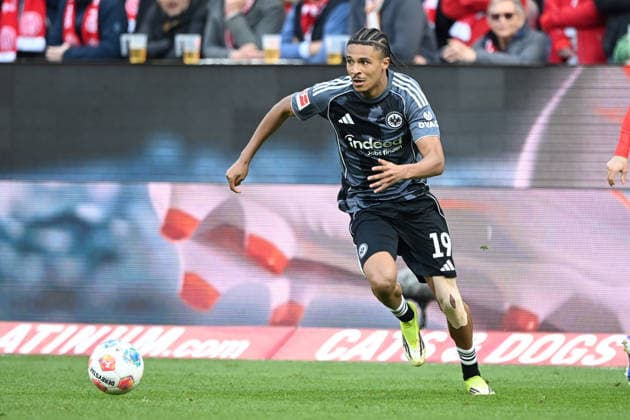 Jean Matteo BAHOYA F Action, single action 1 FSV Mainz 05 MZ Eintracht Frankfurt F 2 1 Football 1 Bundesliga season 2025 2026, 27 Spieltag, Spieltag27, matchday27, am 07 03 2026, MEWA Arena Mainz DFL regulations prohibit any use of photographs as image sequences and or quasi video Â