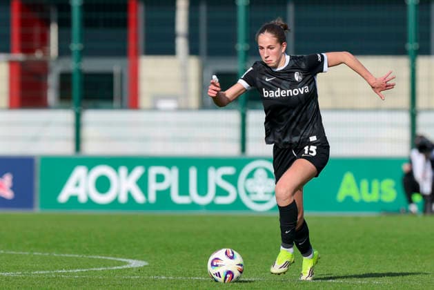 Maj Schneider SC Freiburg controls the ball, Google Pixel Womens Bundesliga, RB Leipzig v SC Freiburg, RB Training Center, March 22, 2026 in Leipzig, Germany Photo by Marco Steinbrenner DeFodi Images Maj Schneider SC Freiburg controls the ball, Google Pixel Womens Bundesliga, RB Leipzig v SC Freiburg, RB Training Center, March 22, 2026 in Leipzig, Germany Photo by Marco Steinbrenner DeFodi Images DFB DFL REGULATIONS PROHIBIT ANY USE OF PHOTOGRAPHS AS IMAGE SEQUENCES AND OR QUASI VIDEO