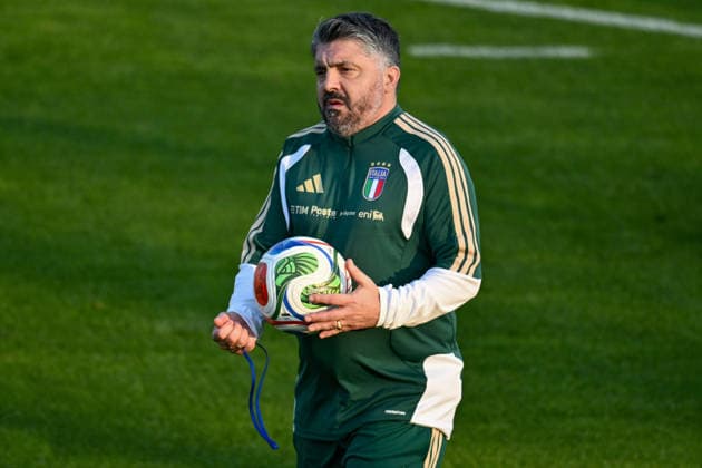 Foto IPP Lisa Guglielmi Coverciano - Firenze - 23 03 2026 Raduno della Nazionale di Calcio dell Italia nella foto Gennaro Gattuso (allenatore Italia) Italy Photo Press - World Copyright italy ITALY Copyright: xR4924_italyphotopressx