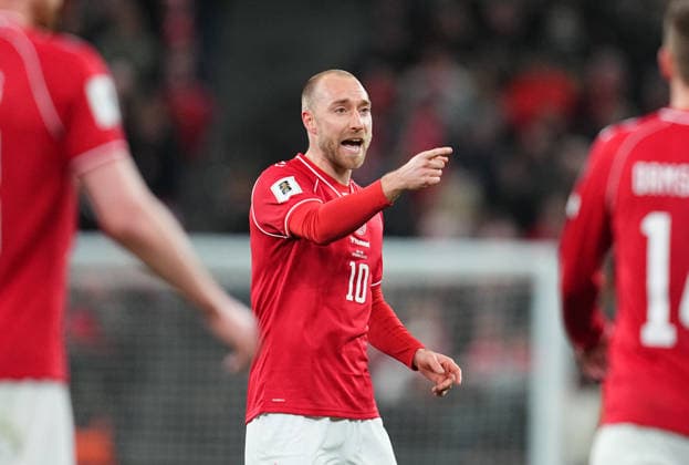 Christian Eriksen Denmark looks on during Denmark and North Macedonia, Semi final FIFA World Cup Qualification, at Parken Stadium, Copenhagen, Denmark on March 26, 2026 Thor Wegner DeFodi Images Photo by DeFodi Images