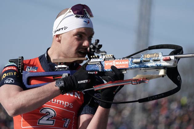 Estonia Biathlon World Cup, Otepaa, Estonia, 15.03.2026, Biathlon, World Cup France s Emilien Jacquelin performs during the single mixed relay race of the Biathlon World Cup race in Otepaa, Estonia, 15.03.2026. Photo: Roman Koksarov (RKF) Otepaa Estonia Copyright: xRomanxKoksarovx biathlonSMR20260315rk542.JPG