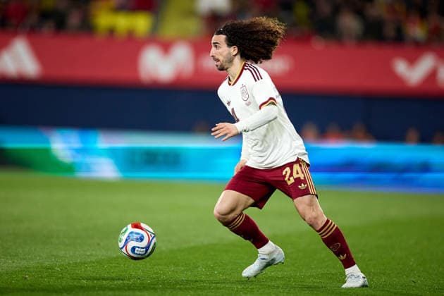 March 27, 2026, Villarreal, Barcelona, Spain: Marc Cucurella of Spain in action during the International Friendly, Länderspiel, Nationalmannschaft match between Spain v Serbia at the Estadio de la Ceramica on March 27, 2026 in Villareal Spain Villarreal Spain - ZUMAr232 20260327_zsp_r232_261 Copyright: xDavidxRamirezx
