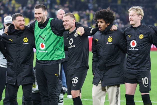 1 Bundesliga Borussia Dortmund Hamburger SV on 21 03 2026 at Signal Iduna Park in Dortmund Salih Özcan Oezcan Dortmund 6 , Niklas Süle Suele Dortmund 25 , Julian Ryerson Dortmund 26 , Karim Adeyemi Dortmund 27 , Julian Brandt Dortmund 10 MH