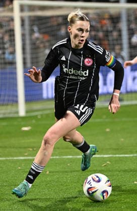 25 03 2026, xjhx, Football UEFA Women s Europa Cup, Eintracht Frankfurt BK Häcken v l Laura Freigang Eintracht Frankfurt Frauen FREISTELLER DFL DFB REGULATIONS PROHIBIT ANY USE OF PHOTOGRAPHS as IMAGE SEQUENCES and or QUASI VIDEO Frankfurt am Main