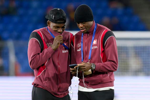 Breel Embolo, re Denis Zakaria, SUI, Switzerland Germany, National team, Football, 27 03 2026