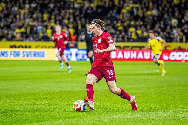 31.03.2026 SZTOKHOLM, STRAWBERRY ARENA, PILKA NOZNA (FOOTBALL) ELIMINACJE MISTRZOSTW SWIATA FIFA 2026 ( FIFA World Cup, WM, Weltmeisterschaft, Fussball 26 UEFA Qualifiers ) FINAL BARAZY SZWECJA - POLSKA ( SWEDEN - POLAND ) NZ JAKUB KAMINSKI FOTO LUKASZ SKWIOT CYFRASPORT NEWSPIX.PL --- Newspix.pl  20260331CSLS0078