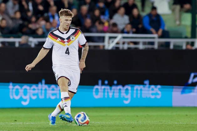 Finn Jeltsch Germany controls the ball, UEFA U21 EURO 2027 Qualifier, Greece v Germany, Apostolos Nikolaidis Stadium, March 31, 2026 in Athens, Greece Photo by Marco Steinbrenner DeFodi Images Finn Jeltsch Germany controls the ball, UEFA U21 EURO 2027 Qualifier, Greece v Germany, Apostolos Nikolaidis Stadium, March 31, 2026 in Athens, Greece Photo by Marco Steinbrenner DeFodi Images