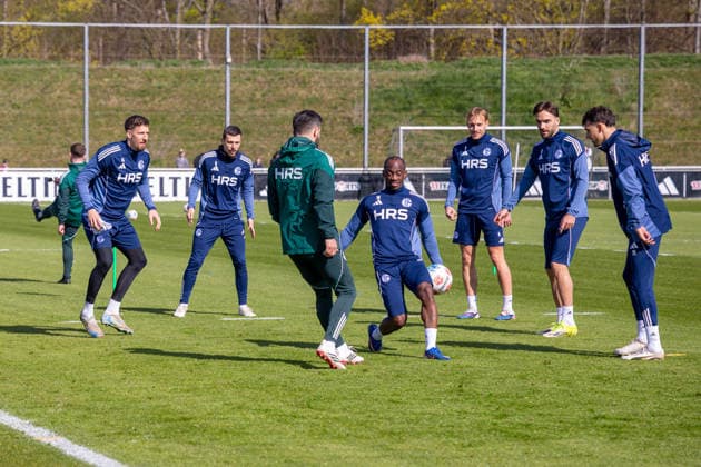 01 04 2026, Football, Training of FC Schalke 04 f l Janik Bachmann FC Schalke 04 , Ron Schallenberg FC Schalke 04 , Christopher Antwi Adjei FC Schalke 04 , Timo Becker FC Schalke 04 , Kenan Karaman FC Schalke 04 , Dejan Ljubicic FC Schalke 04 Gelsenkirchen Training ground FC Schalke 04 NRW Germany xRHR PHOTO YYx Copyright: RHR-FOTOx RHR-FOTO YY