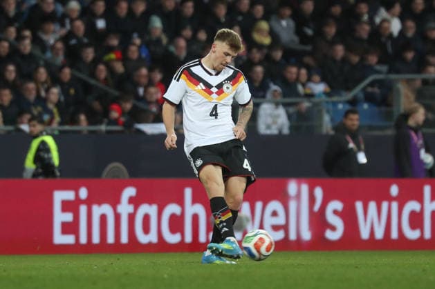 27 03 2026, xgox, Fußball, U21 EM Qualifikation, Deutschland Nordirland emspor, v l Finn Jeltsch Deutschland Freisteller, Einzelbild, Ganzkoerper, single frame DFL DFB REGULATIONS PROHIBIT ANY USE OF PHOTOGRAPHS as IMAGE SEQUENCES and or QUASI VIDEO Braunschweig